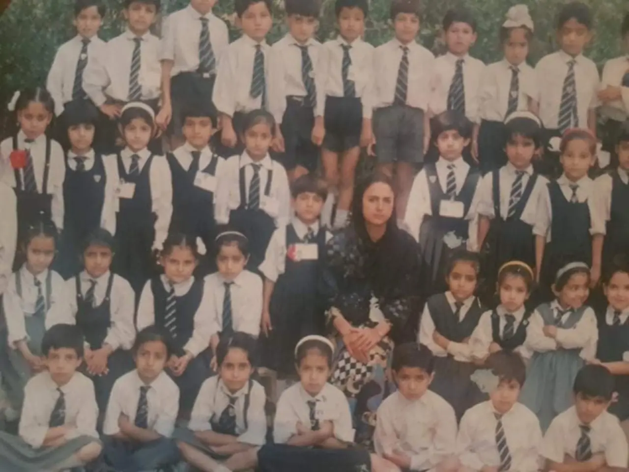Vintage class photo with founder