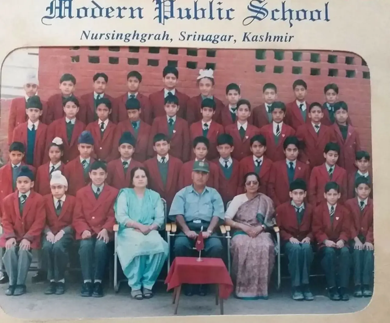 Students in playground — aerial view